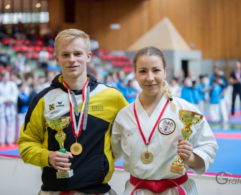 Karate Landesmeisterschaft 2018 Götzis Vincent Forster Patricia Bahledova Kata