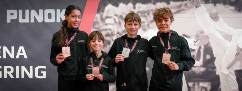 Karate Vorarlberg Athleten beim Rhein Shiai 2026 in Aktion - Julian Spiegel gewinnt Silber, Nachwuchs überzeugt international