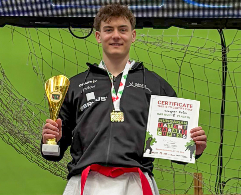 Felix Wagner gewinnt den Tatami Cup in Budapest und stärkt seine Position in der Qualifikation zur Karate Europameisterschaft 2026 in Frankfurt.