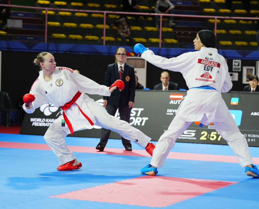 Karate Vorarlberg Athletin Hanna Devigili bei der Premier League in Rom mit starkem Auftritt gegen Olympiasiegerin und Weltklasse Konkurrenz
