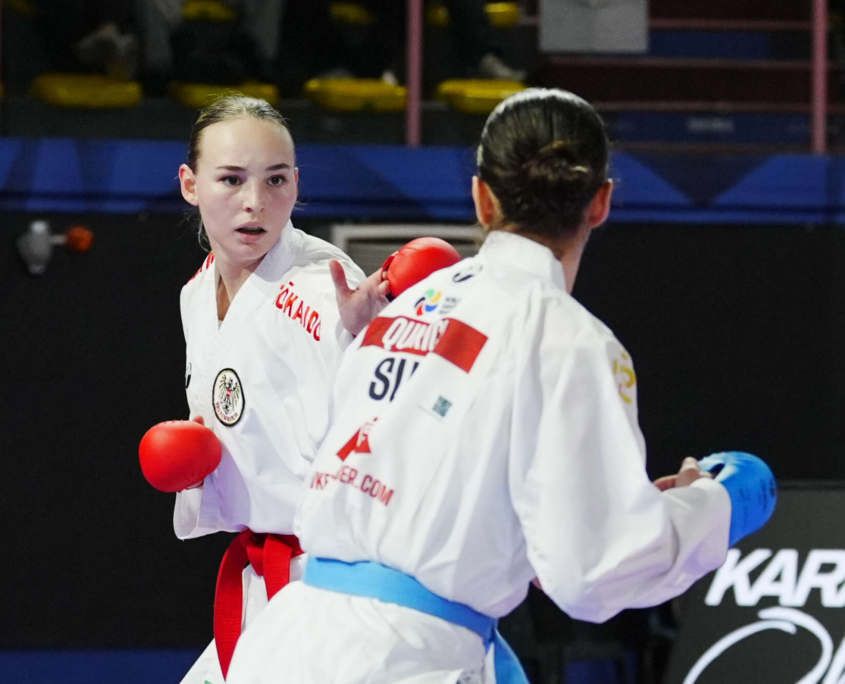 Karate Vorarlberg Athletin Hanna Devigili bei der Premier League in Rom mit starkem Auftritt gegen Olympiasiegerin und Weltklasse Konkurrenz