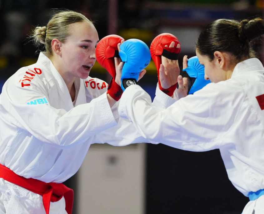 Karate Vorarlberg Athletin Hanna Devigili bei der Premier League in Rom mit starkem Auftritt gegen Olympiasiegerin und Weltklasse Konkurrenz
