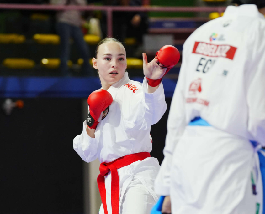 Karate Vorarlberg Athletin Hanna Devigili bei der Premier League in Rom mit starkem Auftritt gegen Olympiasiegerin und Weltklasse Konkurrenz