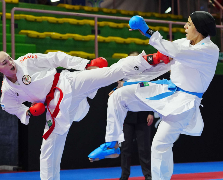 Karate Vorarlberg Athletin Hanna Devigili bei der Premier League in Rom mit starkem Auftritt gegen Olympiasiegerin und Weltklasse Konkurrenz