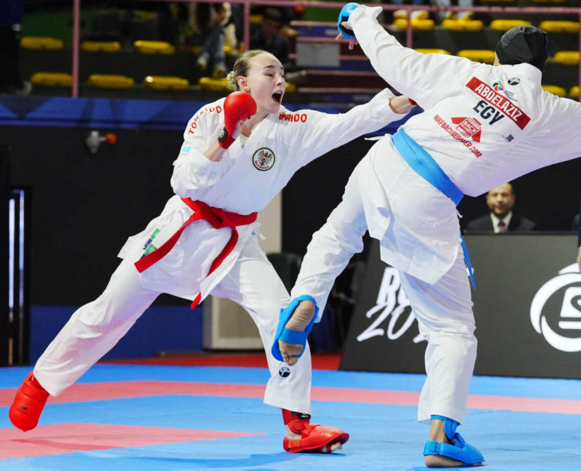 Karate Vorarlberg Athletin Hanna Devigili bei der Premier League in Rom mit starkem Auftritt gegen Olympiasiegerin und Weltklasse Konkurrenz