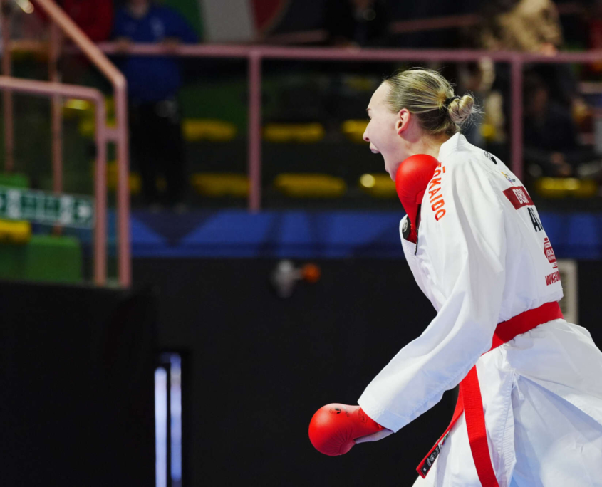 Karate Vorarlberg Athletin Hanna Devigili bei der Premier League in Rom mit starkem Auftritt gegen Olympiasiegerin und Weltklasse Konkurrenz