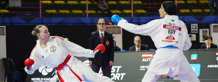 Karate Vorarlberg Athletin Hanna Devigili bei der Premier League in Rom mit starkem Auftritt gegen Olympiasiegerin und Weltklasse Konkurrenz