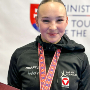 Karate Vorarlberg Athletin Hanna Devigili kämpft offensiv beim Grand Prix Slovakia in Bratislava